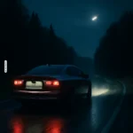 Auto bei Nacht auf oesterreichischer Landstrasse – Symbolbild Alkohol am Steuer